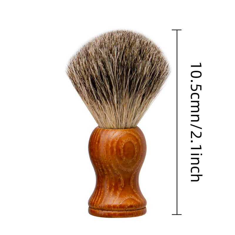 Grandslam Shaving Brush Set Pure Badger Hair Shaving Brush with Solid Wood Handle and Wooden Shaving Soap Bowl for Men Easy to Lather Fits Wet Shavingâ€¦ - Image 4