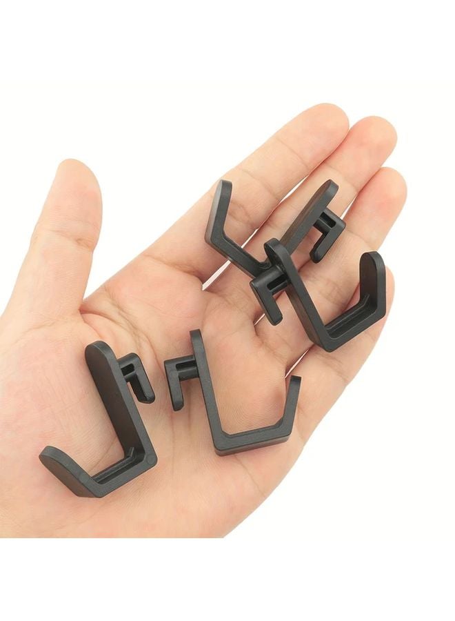 Black Metal Pegboard J Hooks Wall Mounted Tool Storage Garage Workshop Organizer - Image 2