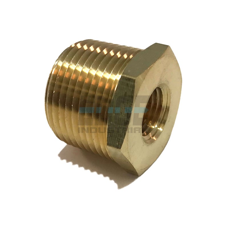 EDGE INDUSTRIAL Brass REDUCING HEX Bushing 34 Male NPT X 14 Female NPT FuelAIRWaterOilGas WOG Qty 01