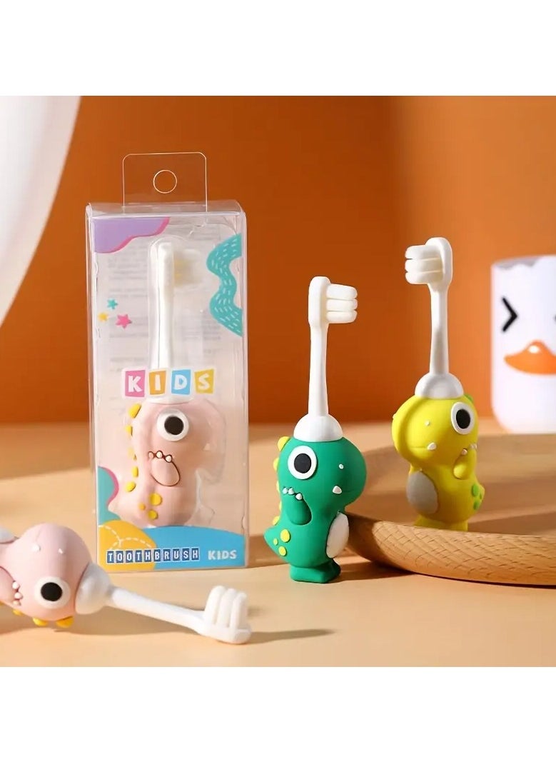 Goolsky - Soft Bristle Cartoon Toothbrush, Gentle And Easy To Clean, Dinosaur Design, Suitable For Aged 3-6 Years - Image 1