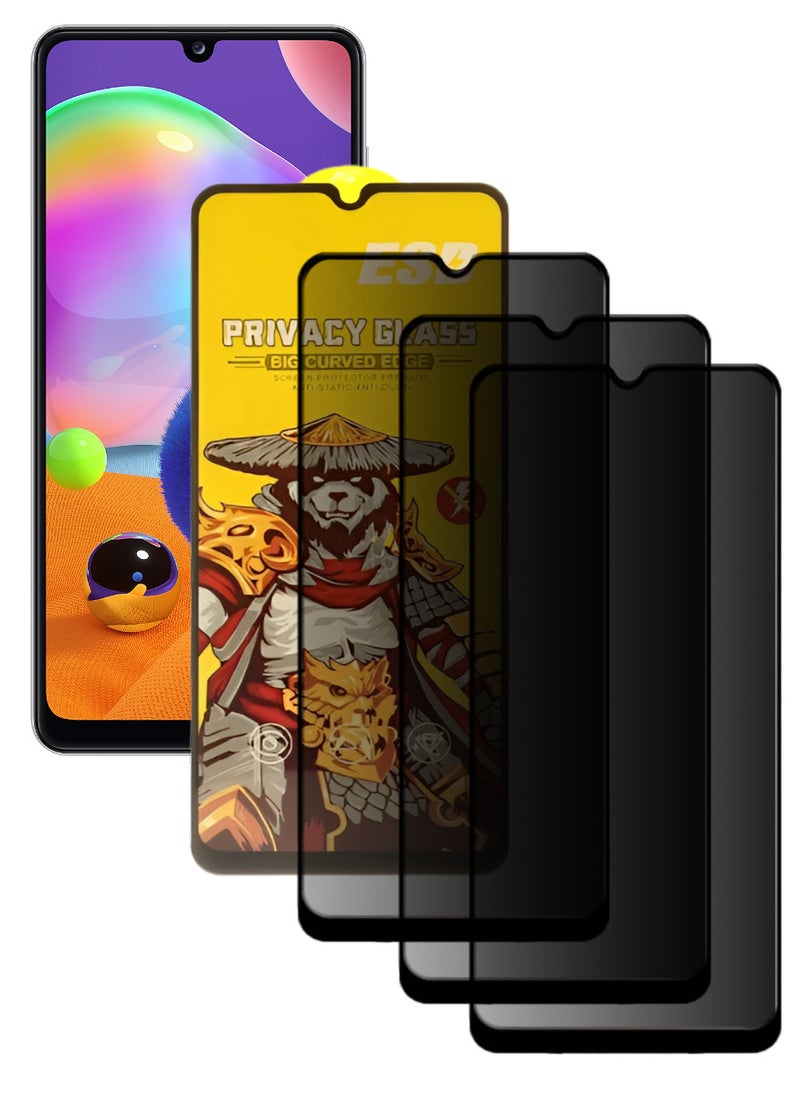 ESD 3 Pieces Tempered Dustproof Privacy Glass Screen Protector Compatible For Samsung Galaxy A31 - Image 1