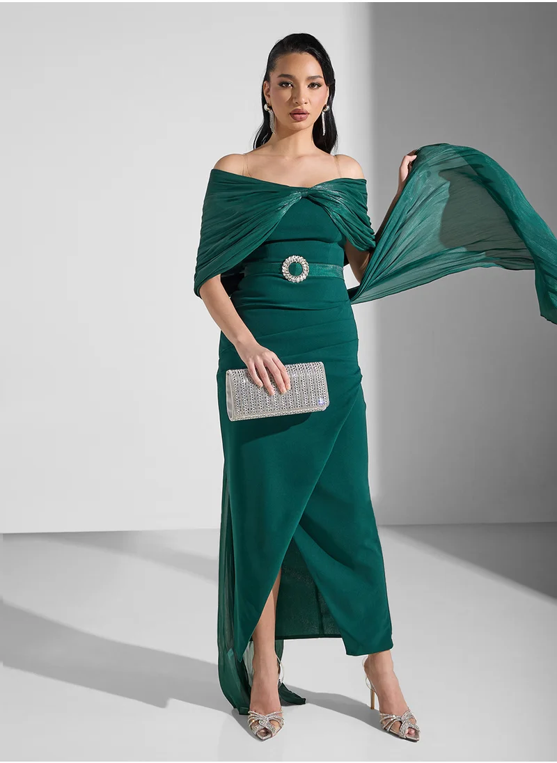 Namshi x Off Shoulder Dess With Back Bow