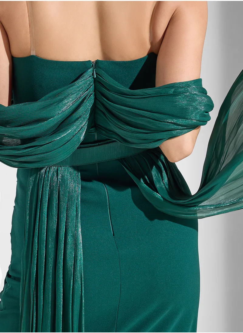 Namshi x Off Shoulder Dess With Back Bow