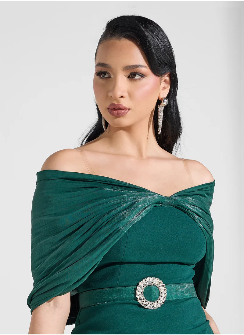 Namshi x Off Shoulder Dess With Back Bow
