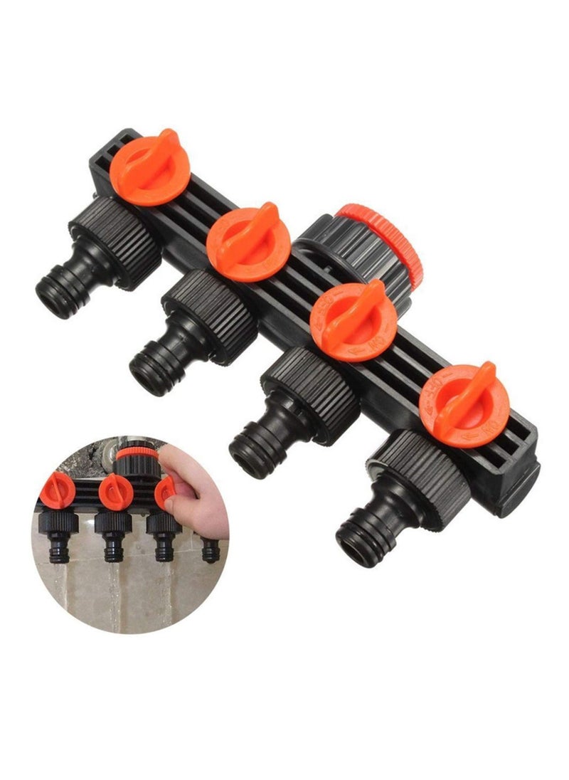Excefore Garden hose splitter, 4 way heavy duty Outdoor Faucet, 3/4" Tap Y Splitter, ABS Hose Tap Connector with On/Off Valves, Water Hose Splitter for Outdoor, Garden Irrigation, Home  - Image 5