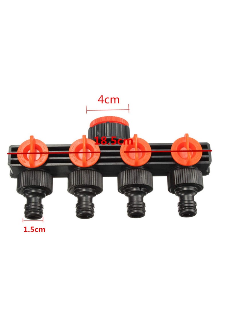 Excefore Garden hose splitter, 4 way heavy duty Outdoor Faucet, 3/4" Tap Y Splitter, ABS Hose Tap Connector with On/Off Valves, Water Hose Splitter for Outdoor, Garden Irrigation, Home  - Image 2