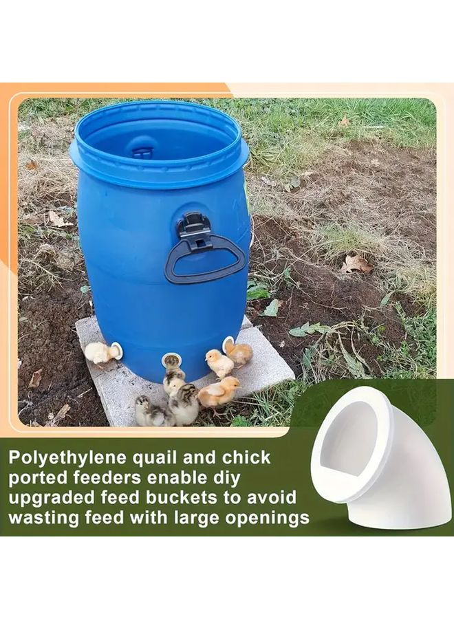 2pcs Quail Chick Port Feeder No Waste Feed Saver For DIY Bucket Pail Bin Container - Image 5