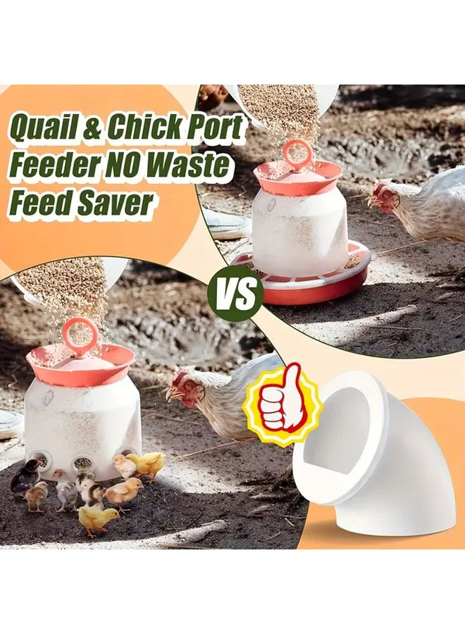 2pcs Quail Chick Port Feeder No Waste Feed Saver For DIY Bucket Pail Bin Container - Image 3