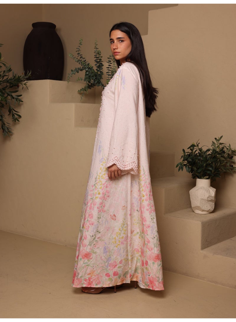 اكسا جلابية روز بيرل IK5023 وردي - Image 3