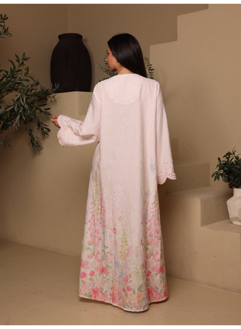 اكسا جلابية روز بيرل IK5023 وردي - Image 4