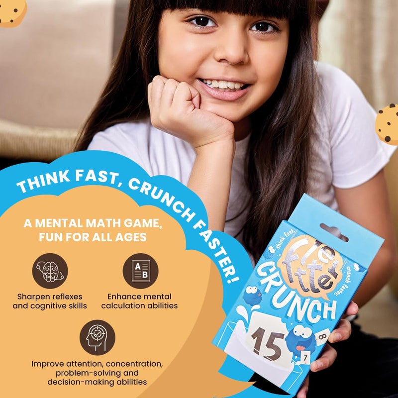 BINCA لعبة ورق - فليتر كرانش، لعبة الرياضيات الذهنية للأطفال، متعة سريعة لليلة الألعاب العائلية، الجمع والطرح، هدايا للأطفال من 8 إلى 11 سنة، 2-4 لاعبين - Image 2