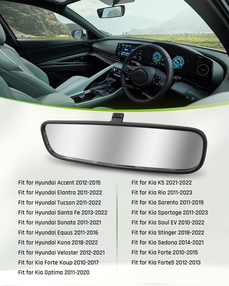 YUANTUO Inside Rear View Mirror Fit for Hyundai and Kia, Fit for Accent Elantra Tucson Santa Fe Sonata Forte Optima K5 Rio Sportage Soul EV Stinger Sedona Replacement part 85101-3X100 - Image 4