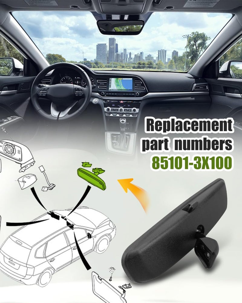 YUANTUO Inside Rear View Mirror Fit for Hyundai and Kia, Fit for Accent Elantra Tucson Santa Fe Sonata Forte Optima K5 Rio Sportage Soul EV Stinger Sedona Replacement part 85101-3X100 - Image 5