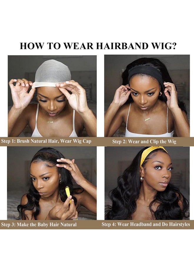 كولورفول كوين شعر مستعار بعصابة رأس بدون لاصق، شعر مستعار اصطناعي مموج للنساء ذوات البشرة السمراء، شعر مستعار طويل مموج ذو مظهر طبيعي، مقاوم للحرارة، كثافة 180% (26 بوصة 1B/H30) - Image 5