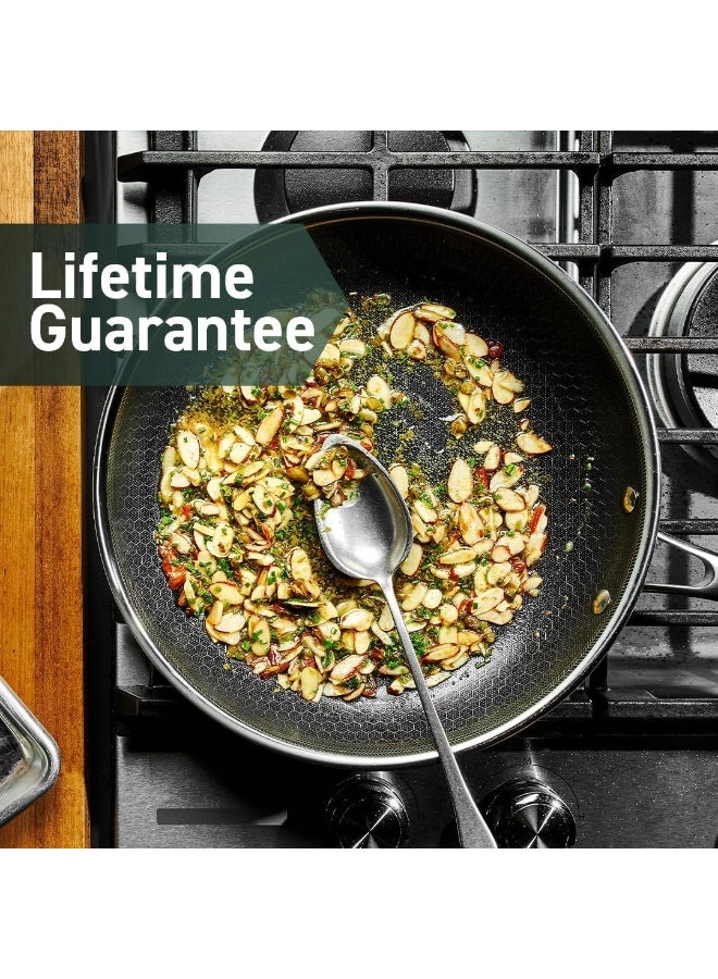 Prabha Tri-Ply Wok Fry Pan with Glass Lid 4.3 Litre | Stainless Steel Hexa Cube FryWok 28cm | FryPan Nonstick/Induction & Gas | Wok for Chinese Cooking | Cookware Deep Kadai Long Handle Steel - Image 4