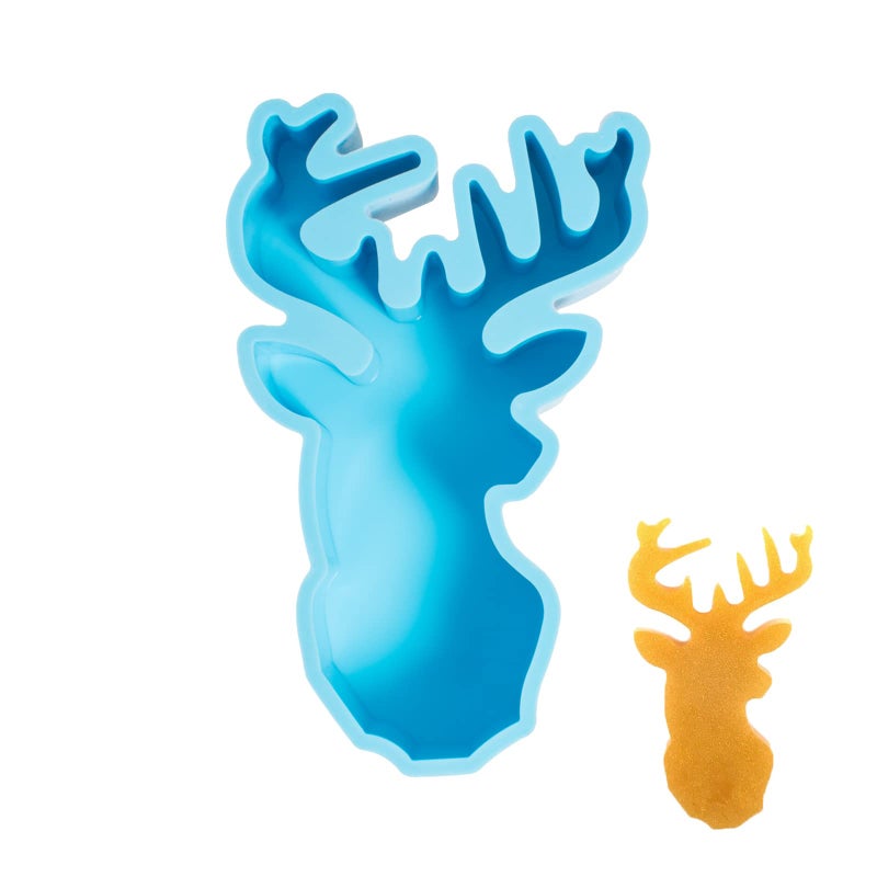 Qeuly Freshie Molds Deer Head Car Freshie Molds Large Silicone Epoxy Resin Molds for Freshie Aroma Beads Wax Melts Soap Molds Candle Molds Clay MoldsDeer Head