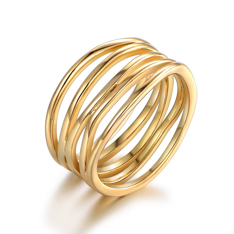 Barzel 18K Gold Plated Statement Ring For Women â€“ (Gold, 9) - Image 1