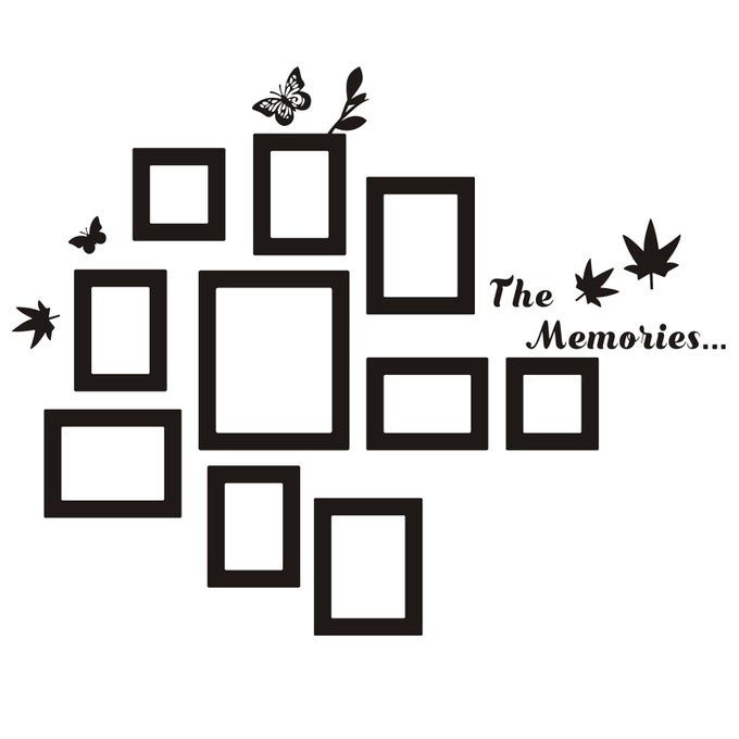 10 PCS PICTURE FRAMES WALL DECAL THE MEMORIES VINYL STICKERS REMOVABLE PHOTO FRAME BUTTERFLIES LEAVES ART DIY STICKER MURAL FOR BEDROOM PLAYROOM LIVING ROOM OFFICE HOME WINDOW DOOR DECORATION