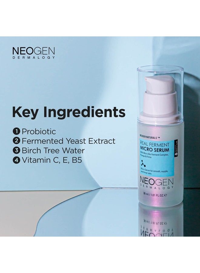DERMALOGY by NEOGENLAB NEOGEN DERMALOGY Real Ferment Micro Serum 1.01 Fl Oz (30 ml) - Facial Serum with Naturally Fermented ingredients (Rice) & Hyaluronic Acid for Hydrated, Brightened and Healthy skin - Korean Skin Care - Image 2