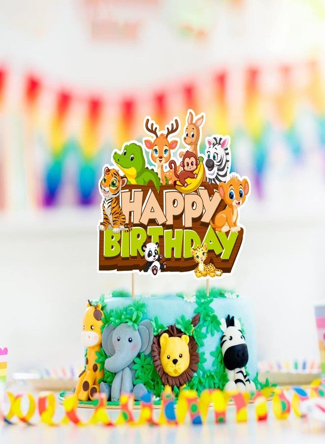 Zyozique Jungle Birthday Party Cake Toppers, Birthday Jungle Theme Party Cake Toppers for Birthday Decoration Cake Topper - Image 1