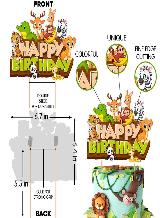 Zyozique Jungle Birthday Party Cake Toppers, Birthday Jungle Theme Party Cake Toppers for Birthday Decoration Cake Topper - Image 4