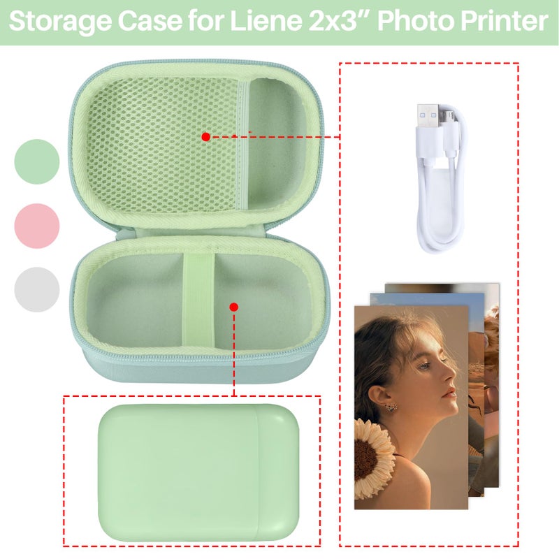 Lebakort Storage Case Compatible with Liene 2x3â€ Photo Printer Mini Instant Portable Color Mono Photo Printer (Off White Case) - Image 3