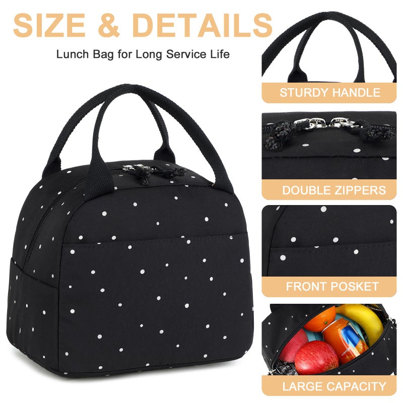 Bluboon Lunch Bag for Women Men Cute Lunch Tote Bags Reusable Insulated Lunch Box Large Capacity Reusable Insulated Cooler for Work Picnic or Travel - Image 2