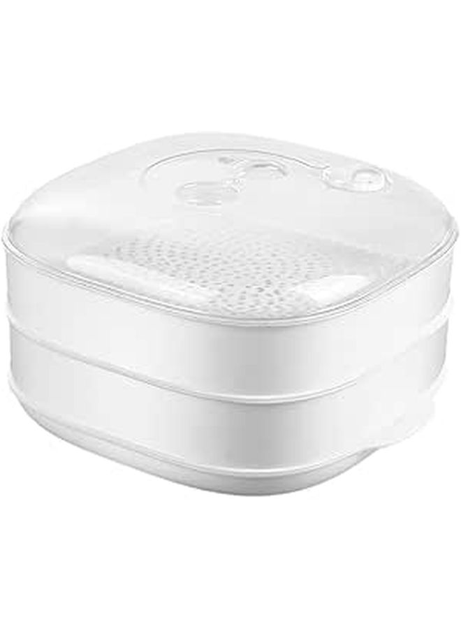 Two Layer Microwaveable Plastic Food Steamer With Lid For Dumplings Buns Vegetables - Image 1