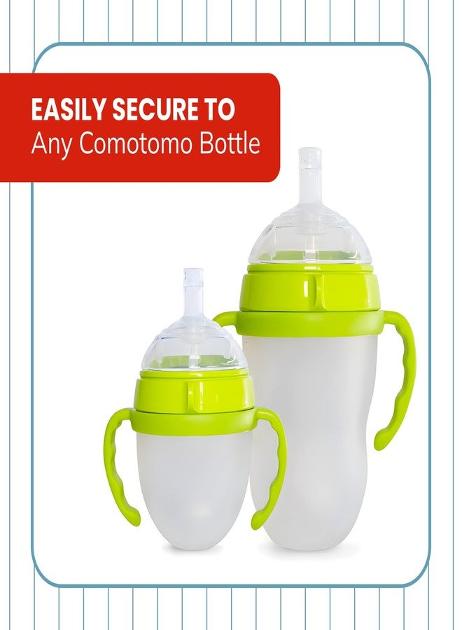 Botabee Straw Transition Cup Kit for Comotomo Baby Bottles | Conversion Kit Fits 5 Ounce and 8 Ounce Bottles | Soft, Silicone Straw Top Bottle Nipple & Weighted Straw to Help Baby Transition | 2 Pack (Green) - Image 4