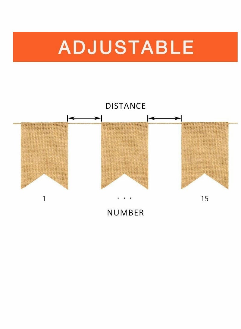 KASTWAVE Burlap Banner, DIY Custom Banners, Party Decor for Birthday, Wedding, Baby Shower and Graduation, 14.5ft, (15 Pcs) - Image 2