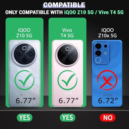 SBMS Silicone Back Cover Case for Vivo T4 5G / iQoo Z10 5G | Soft Micro-Fibre Lining Inside | Camera Protection Bump | Shockproof Back Cover Case for Vivo T4 5G / iQoo Z10 5G (Black) - Image 2