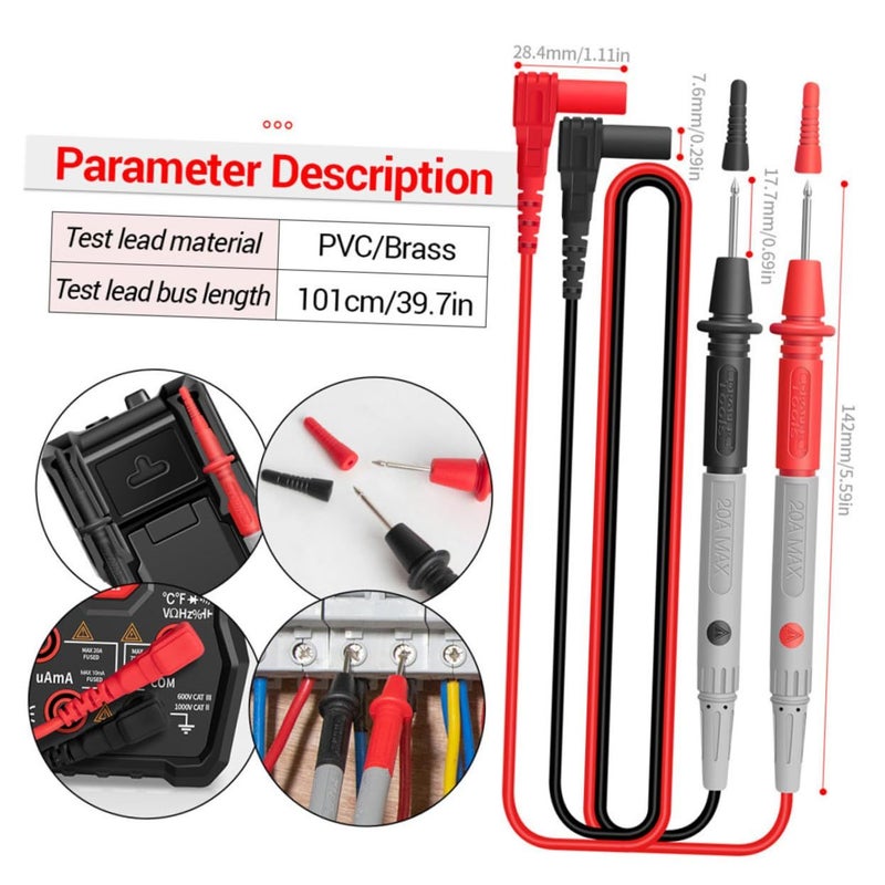 Professional Digital Multimeter Auto Ranging LCD Display Voltage Resistance Tester Dual Safety Protection - Image 4