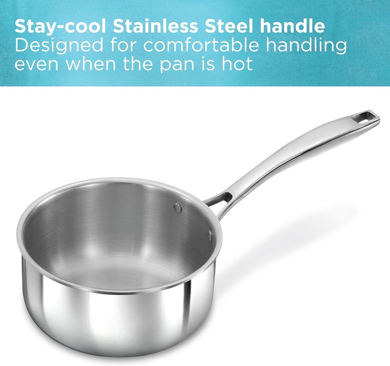 Hawkins Pro 2.5 Litre Triply Stainless Steel Sauce Pan with Lid - Image 4