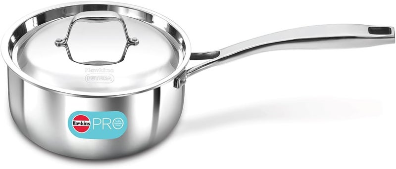 Hawkins Pro 2.5 Litre Triply Stainless Steel Sauce Pan with Lid - Image 1