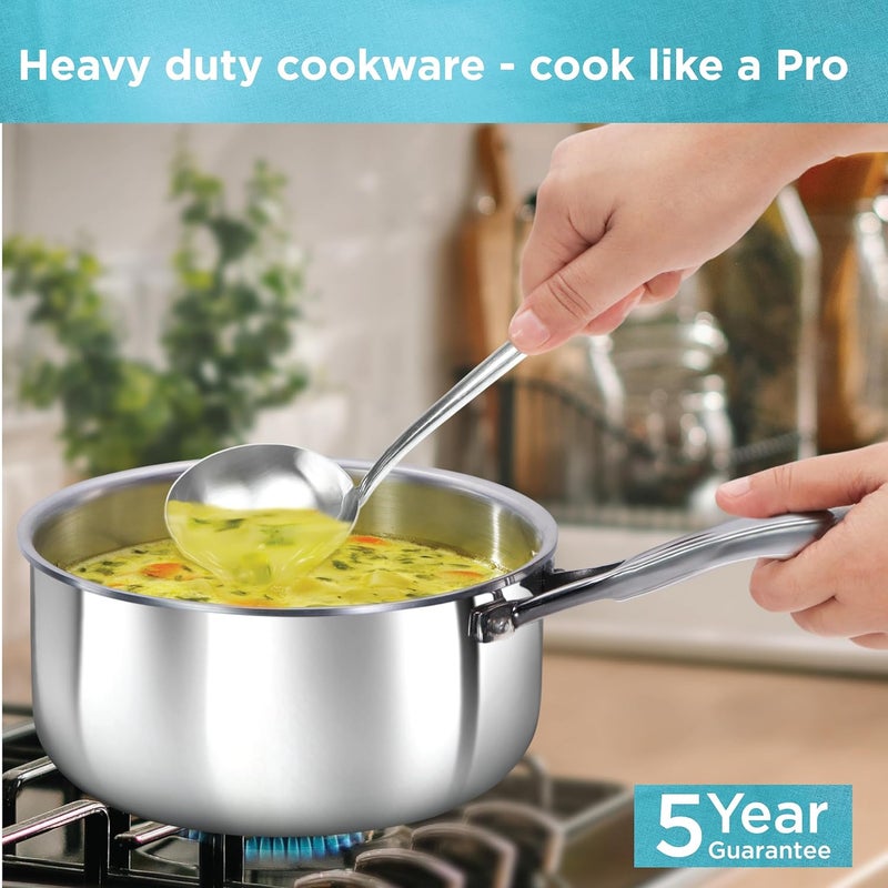 Hawkins Pro 2.5 Litre Triply Stainless Steel Sauce Pan with Lid - Image 2
