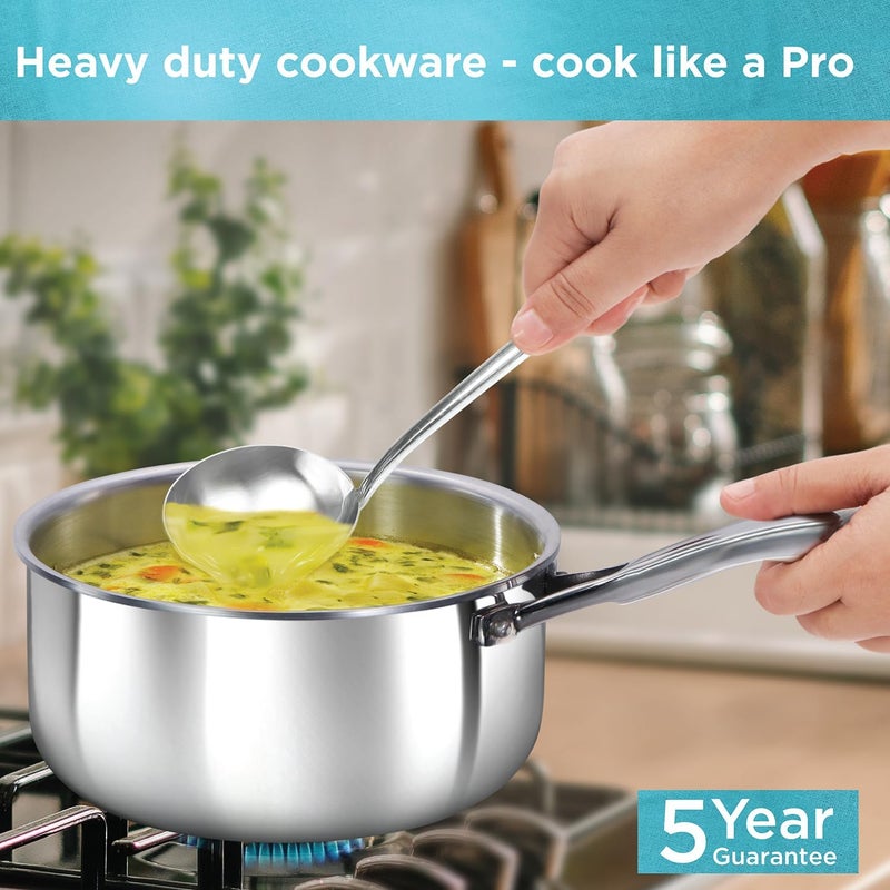 Hawkins Pro 2.5 Litre Triply Stainless Steel Sauce Pan with Lid - Image 5