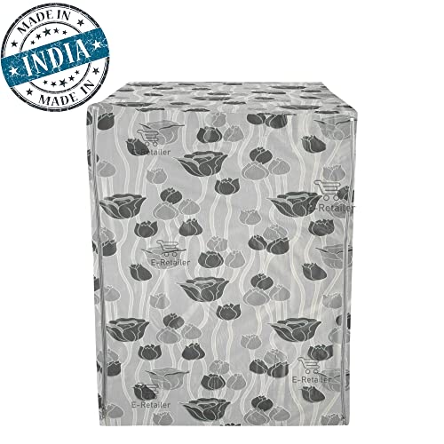E-Retailer Washing Machine Cover for Front Load 5kg to 7.5kg | Waterproof Dustproof Cover with Zip Enclosure | Floral Fully Automatic Washer Protector for Indoor Outdoor Use | Size 23x23x35 Inch - Image 5