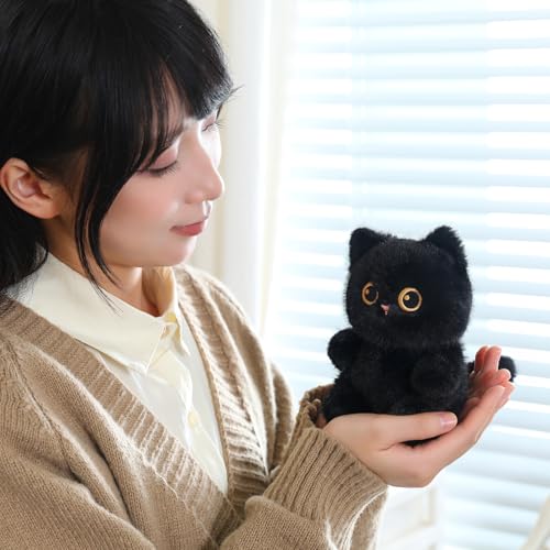 Ditucu Black Cat Stuffed Animals Cute Soft Plush Dolls Small Plushies Toys Gifts for Kids 6 inch - Image 1