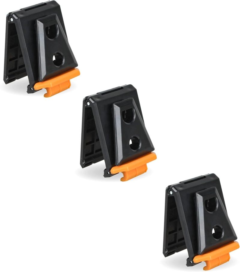 Tool Belt Clip Replacement 3-Pack Quick-Release Mechanism for Seat Belts - High-Strength Plastic Durable Hardware Tool Belt Clip for Construction Sites Black Orange 81 x 52 x 25mm - Image 1