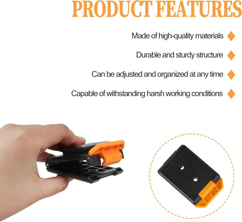Tool Belt Clip Replacement 3-Pack Quick-Release Mechanism for Seat Belts - High-Strength Plastic Durable Hardware Tool Belt Clip for Construction Sites Black Orange 81 x 52 x 25mm - Image 5