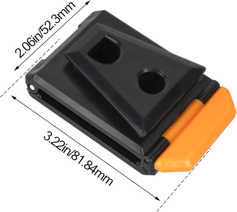 Tool Belt Clip Replacement 3-Pack Quick-Release Mechanism for Seat Belts - High-Strength Plastic Durable Hardware Tool Belt Clip for Construction Sites Black Orange 81 x 52 x 25mm - Image 2