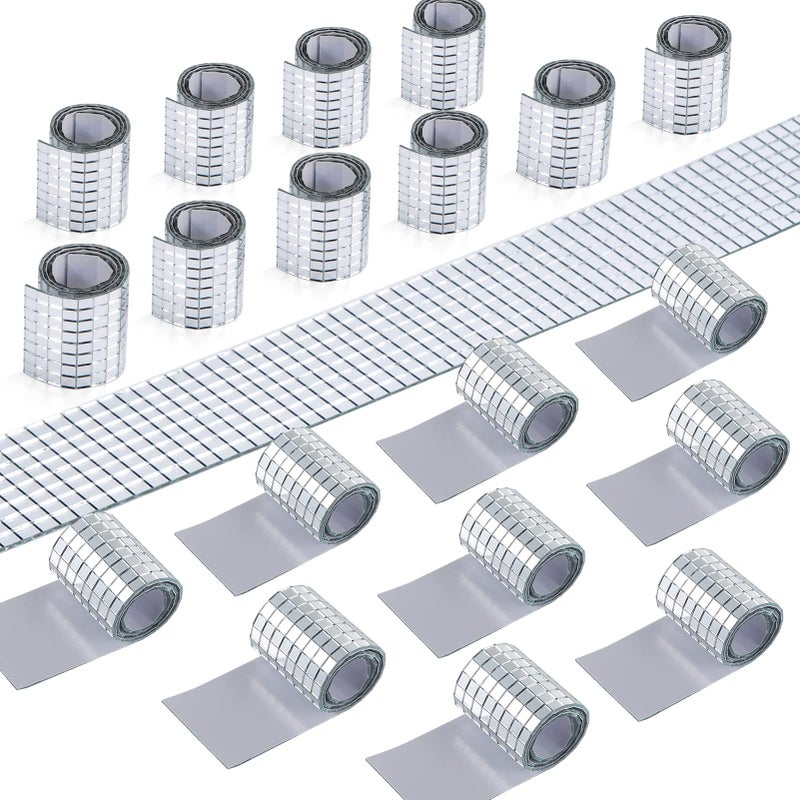 PP OPOUNT 9440 PCS Self Adhesive Mirror Mosaics Sheets, 5 x 5 mm Silver Mirrors Mosaic Square Glass for Craft,Home Decorations - Image 1