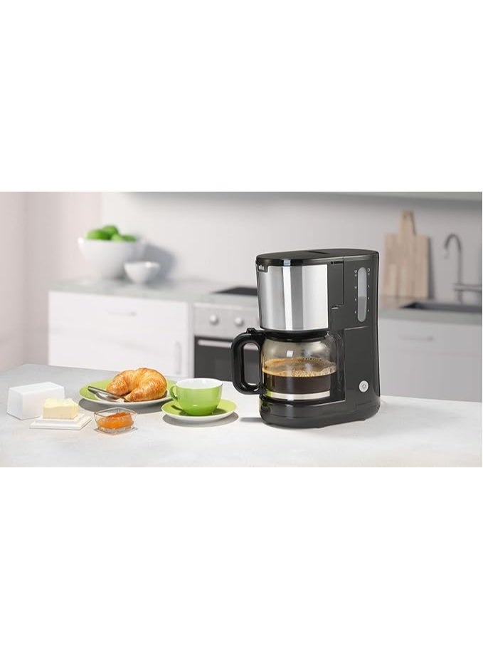 براون آلة قهوة فلتر منزلية PurShine KF1500 BK مع إبريق زجاجي تصل سعتها إلى 10 / 15 كوب، نظام OptiBrew، إيقاف تشغيل تلقائي، 1000 واط، أسود - Image 2