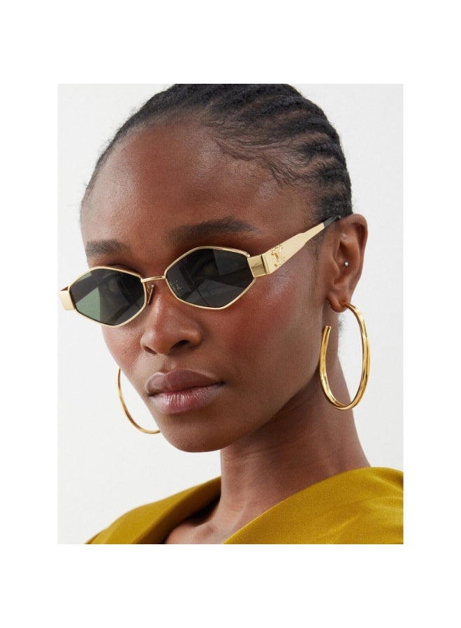 Celine Triomphe Metal Hexagonal Sunglasses CL40254U 30N(Gold) - Image 5