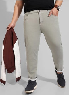 Instafab Plus Men's Classic Solid Grey Regular Fit Denim Jeans  - Image 1