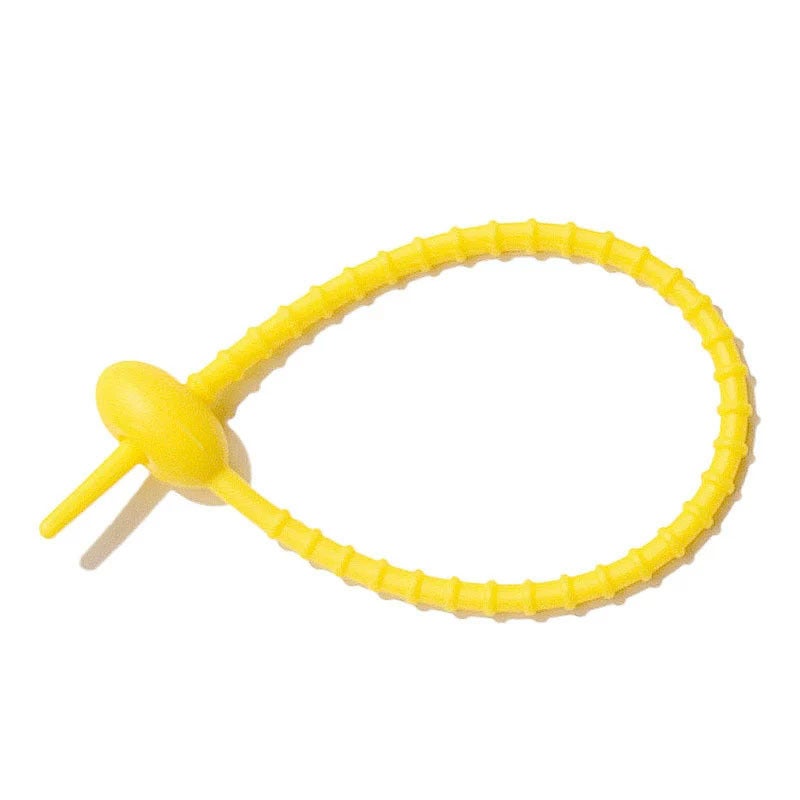 Silicone Cable Tie Organizer DIY Keychain Colorful Cord Light yellow 