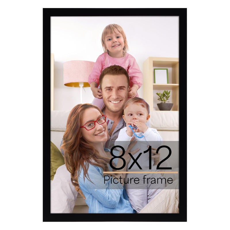 Giftgarden 8x12 Picture Frame Black 8 by 12 Thin Photo Frame for Wall Tabletop Display Single