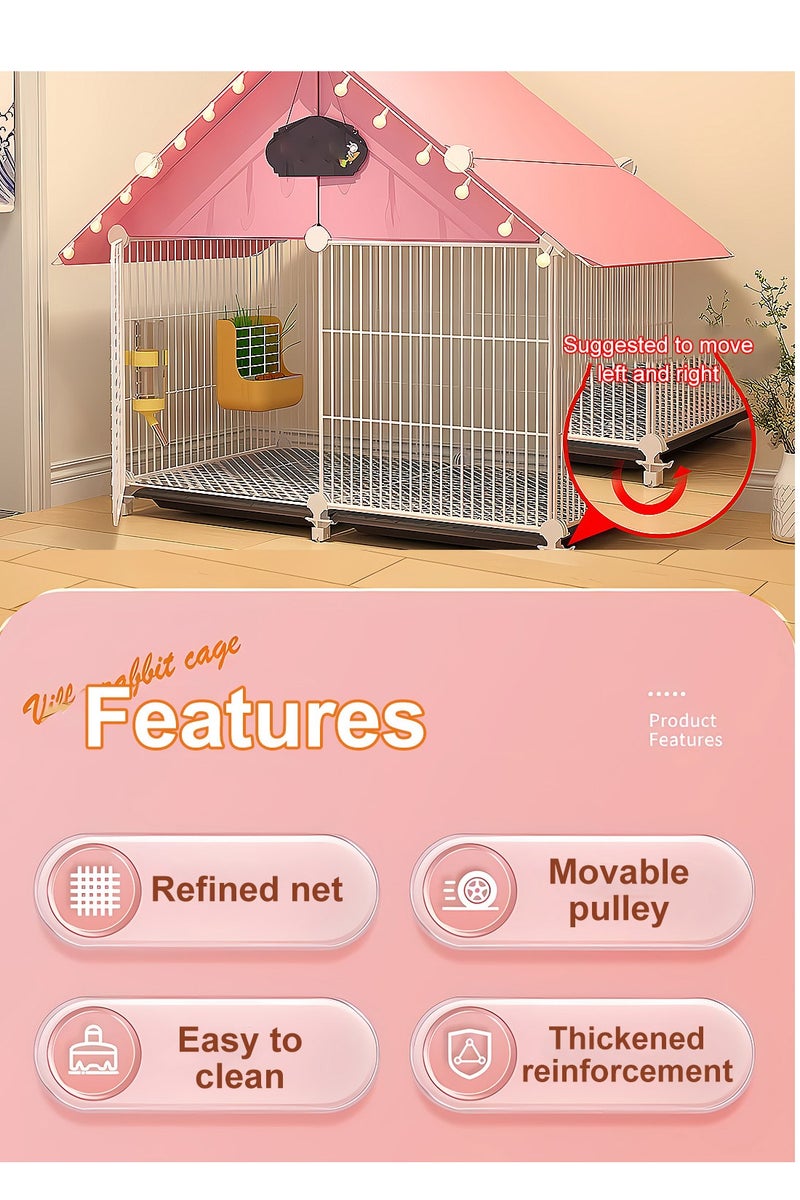 Kidle Rabbit Cage Indoor Villa Household Large with Toilet Guinea Pig Guinea Pig Cage Pet Supplies House - Image 2