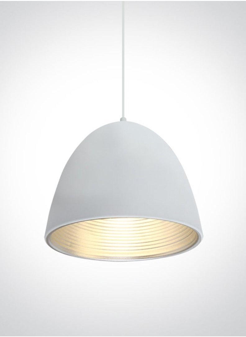 Generic Bowl Shade Suspension Light ,Dining Table Suspension, Bar Light,Kitchen Suspension,Diameter 30 cm,Circular,E 27 Socket ,White - Grey Finish, Cable Height Adjustable Up to 1.6 meters  - Image 1