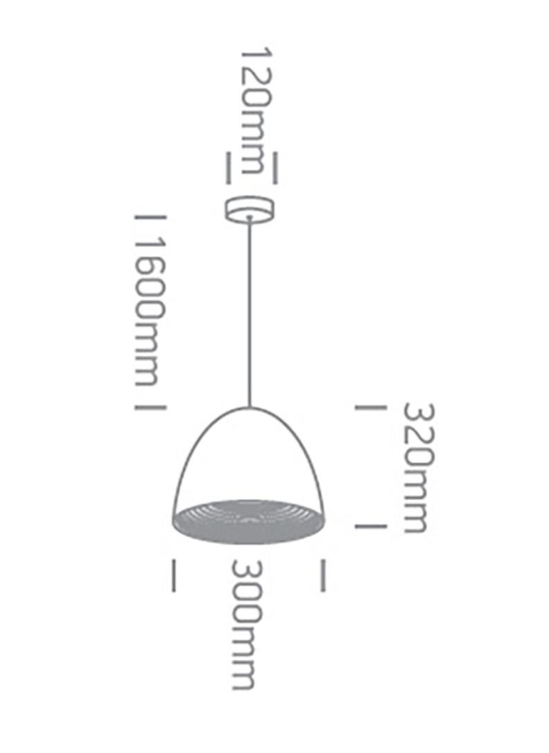Generic Bowl Shade Suspension Light ,Dining Table Suspension, Bar Light,Kitchen Suspension,Diameter 30 cm,Circular,E 27 Socket ,White - Grey Finish, Cable Height Adjustable Up to 1.6 meters  - Image 2